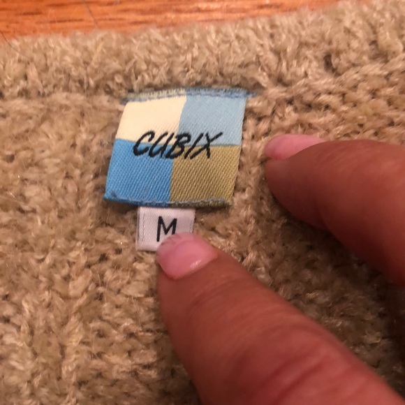 EUC CUBIX MOHAIR BLEND NEUTRAL ARGLE SWEATER - Picture 5 of 6